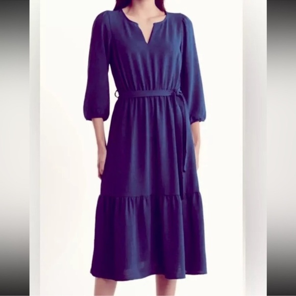 🆕Lucky Brand Purple 3/4 Sleeve Dress - Picture 1 of 17